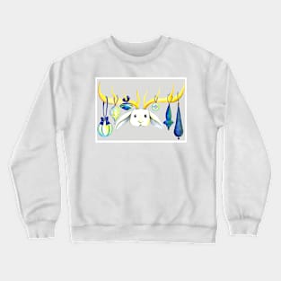 Ornamental Jackalope Card Crewneck Sweatshirt